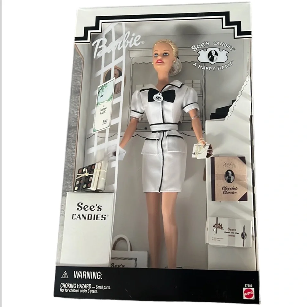 Mattel 1999 See's Candies Barbie A Happy Habit Vintage Doll in Box